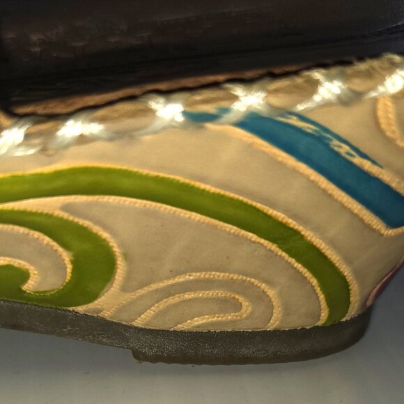 Spring Step L'Artiste Hand Painted Flowers Women's Leather Sandals Size 7 EU38 - Picture 9 of 11